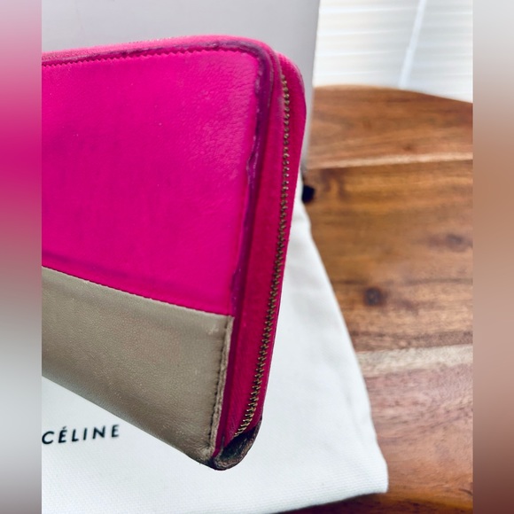 Celine Bicolor Pink/ Tan Continental Wallet - Picture 3 of 14